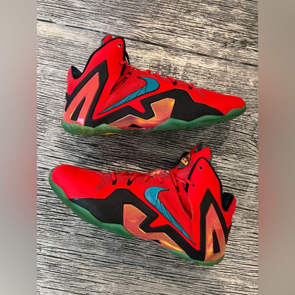 Nike Red with Teal & Green Men’s Basketball Sneakers